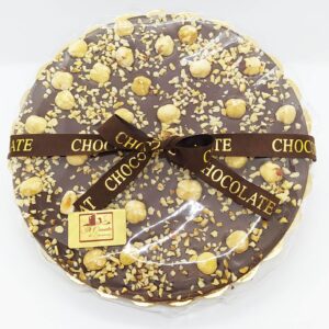 Tortina di cioccolato Fondente al miele variegata con nocciole romane 250 gr