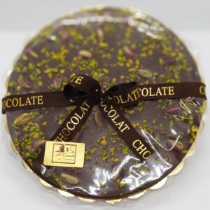 Tortina di cioccolato Fondente al miele variegata con pistacchi italiani 250 gr