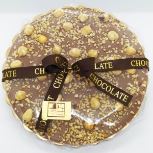 Tortina di cioccolato al latte e miele variegata con nocciole romane 250 g
