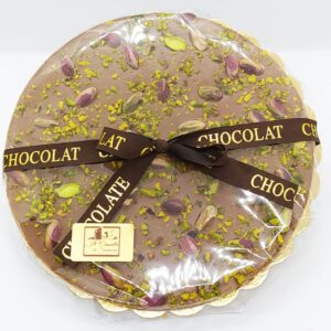 Tortina di cioccolato al latte e miele variegata con pistacchi italiani 250 g