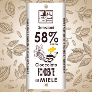 Tavoletta di cioccolato fondente 58% cacao e miele millefiori 100 g