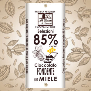 Tavoletta di cioccolato fondente  85% cacao con miele millefiori 100 g