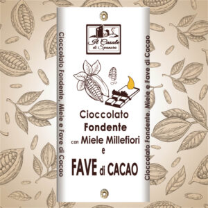 Tavoletta di cioccolato Fondente e granella di fave di cacao 40 g