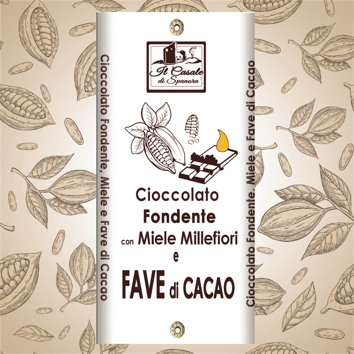 Tavoletta di cioccolato Fondente e granella di fave di cacao 100 g