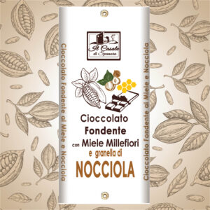 Tavoletta di cioccolato Fondente e granella di nocciole romane 40 g