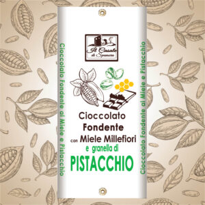 Tavoletta di cioccolato Fondente e Pistacchio 40 g