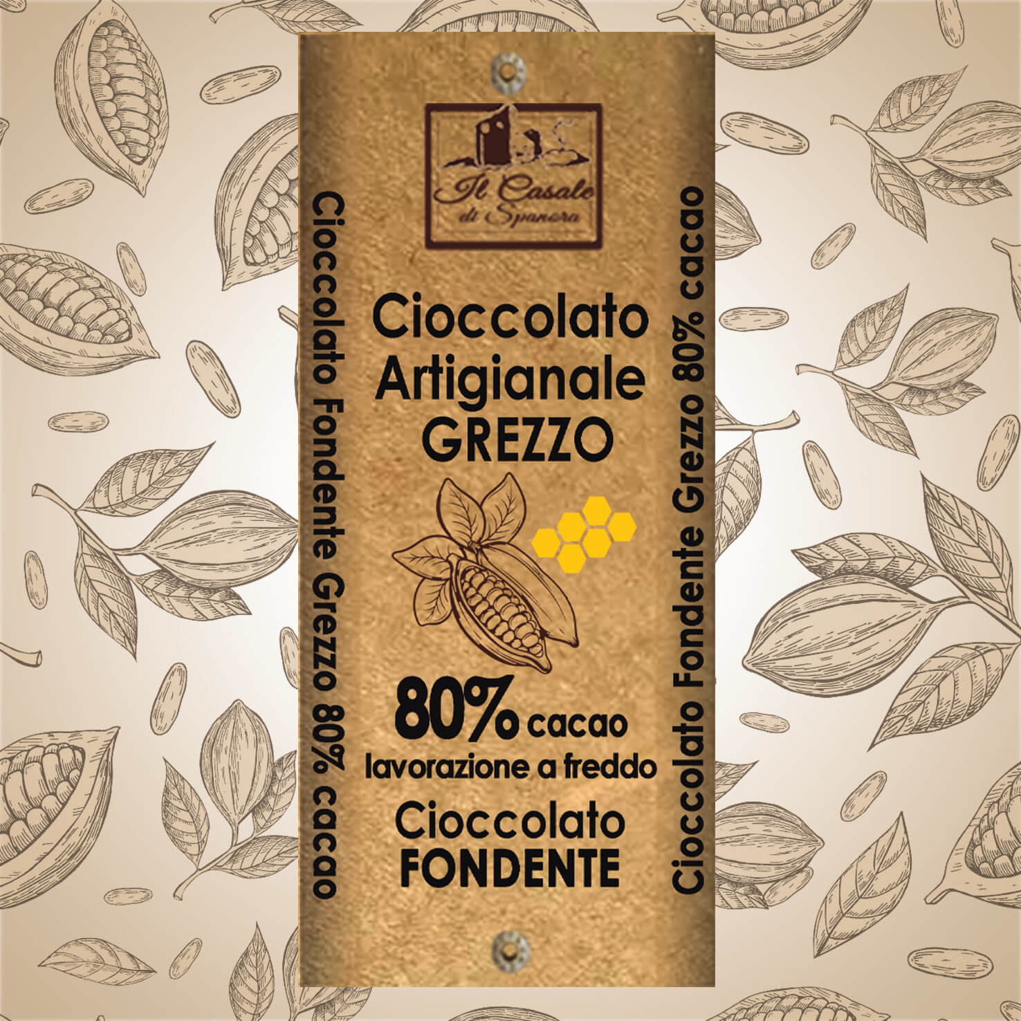 Tavoletta di cioccolato fondente Grezzo 80% cacao 110 g