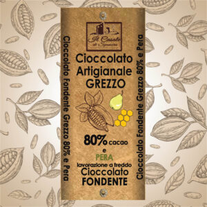 Tavoletta di cioccolato fondente Grezzo 80% cacao e arancia 110 g
