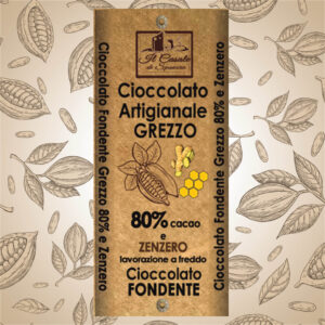 Tavoletta di Cioccolato fondente Grezzo 80% cacao e zenzero 40g