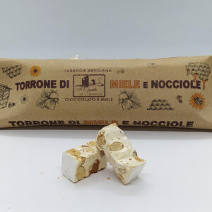 Torrone artigianale di solo miele italiano e Nocciole 200 G