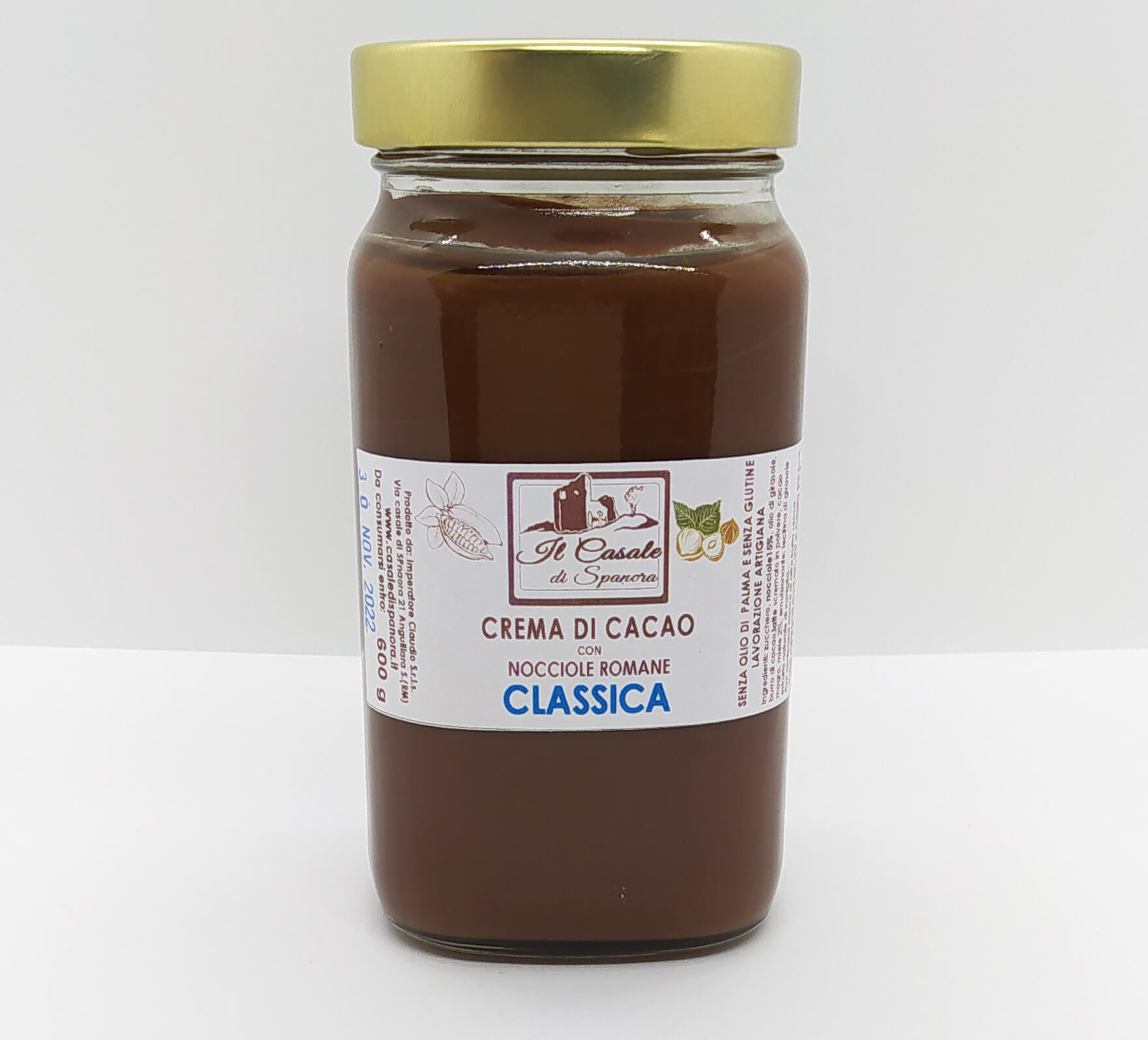 Crema Cacao e nocciole classica - ARTIGIANALE CON NOCCIOLE ITALIANE 600 g