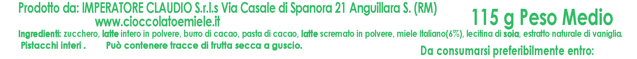 Torrone di cioccolato al latte e miele e pistacchi italiani 115 g Il Casale di Spanora - immagine 3