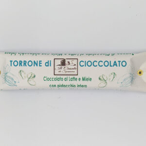 Torrone di cioccolato al latte e miele e pistacchi italiani 115 g Il Casale di Spanora