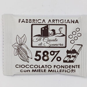 Tavoletta cioccolato MINI 18g Cioccolato fondente 58% Cacao al miele millefiori