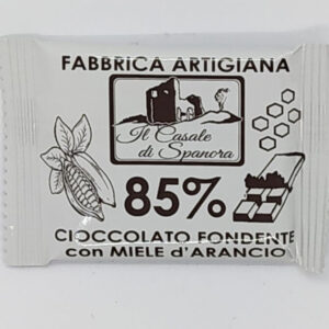 Tavoletta cioccolato MINI 18g Cioccolato fondente 85% Cacao al miele d'arancio