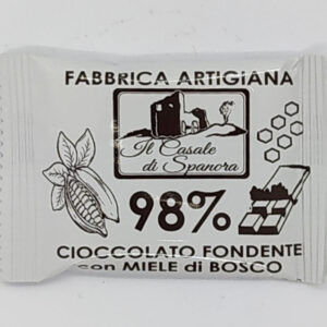Tavoletta cioccolato MINI 18g Cioccolato fondente 98% Cacao al miele di bosco