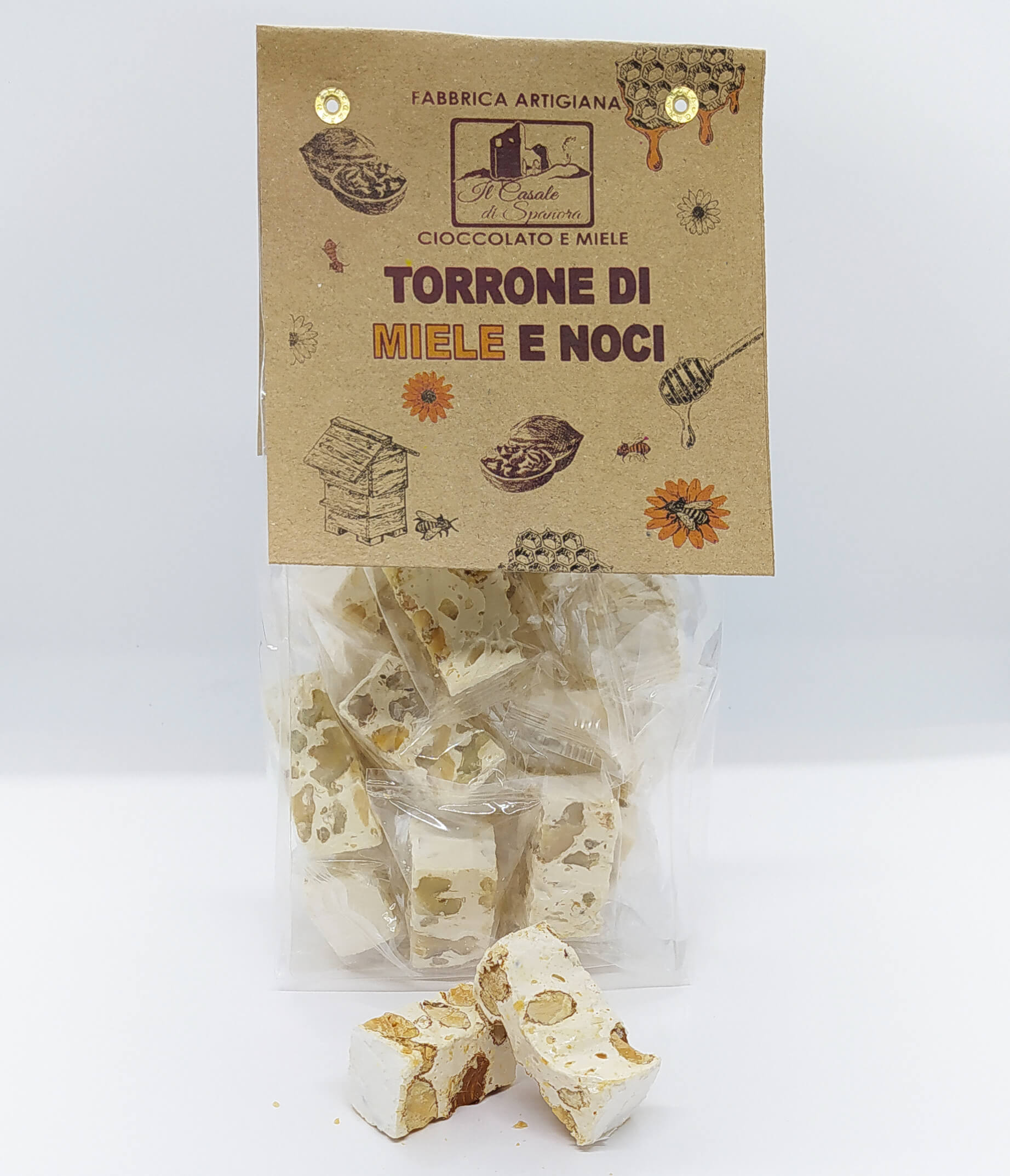 Torroncini artigianali di solo miele italiano e noci 200 g