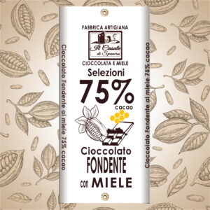 Tavoletta di cioccolato fondente  75% cacao con miele millefiori 100 g