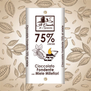 Tavoletta di cioccolato fondente 75% cacao e miele millefiori 40 g