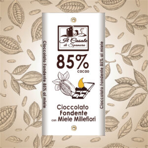 Tavoletta di cioccolato fondente 85% cacao e miele millefiori 40 g