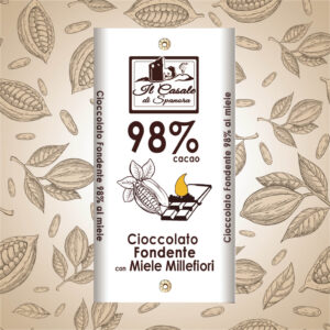 Tavoletta di cioccolato fondente 96% cacao e miele millefiori 40 g