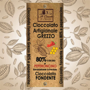 Tavoletta di cioccolato fondente Grezzo 80% cacao e peperoncino 40 g