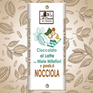 Tavoletta di cioccolato al latte e miele con nocciole romane 40g