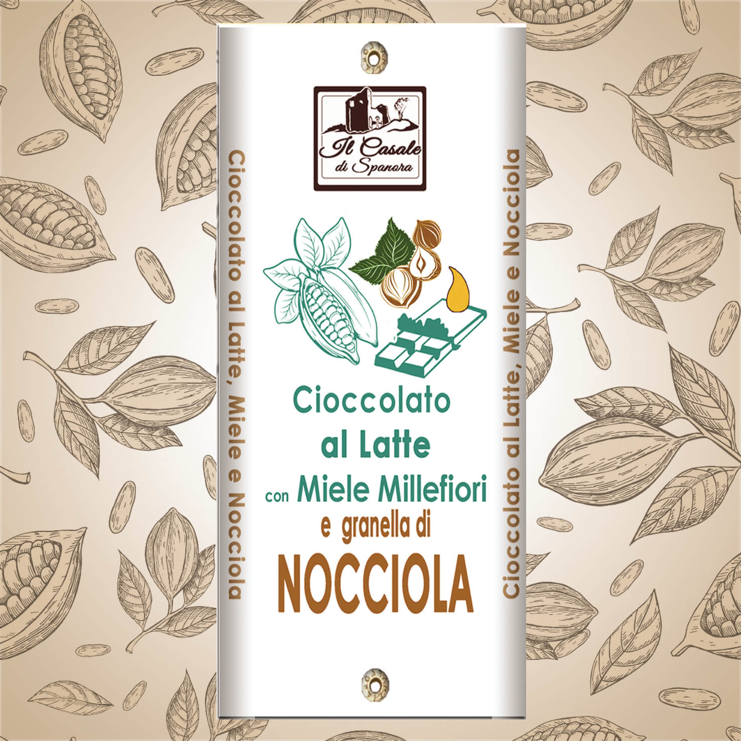 Tavoletta di cioccolato al latte e miele con nocciole romane 40g