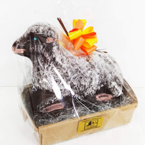 Agnello decorato a mano di cioccolato AL LATTE e miele 500 g SOLO RITIRO IN NEGOZIO