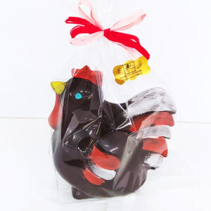 Galletto decorato a mano di cioccolato FONDENTE al miele 180 g