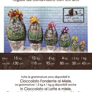UOVO GIGANTE decorato a mano 1,5 kg (50cm) cioccolato FONDENTE