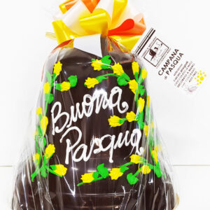 Campana GRANDE pasquale cioccolato fondente extra decorata a mano 350 g SOLO RITIRO IN NEGOZIO