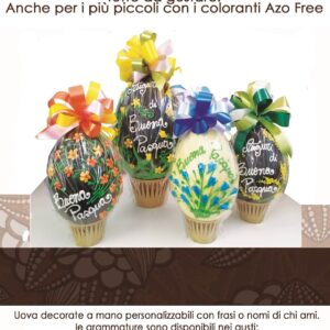 Uova di Pasqua decorata a mano FONDENTE 58% cacao 500 g SOLO RITIRO IN NEGOZIO