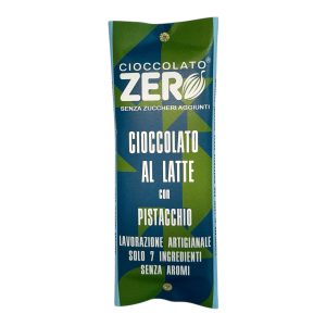 Tavoletta di Cioccolato al Latte con Pistacchi Italiani Senza Zuccheri Aggiunti – 100g