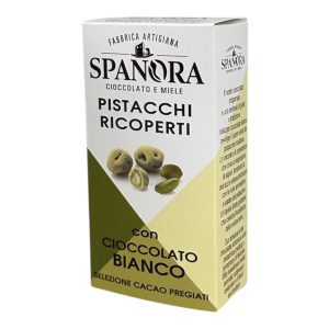 Dragées artigianali di Pistacchi italiani ricoperti di cioccolato puro bianco  60 g