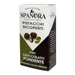 Dragee artigianali di pistacchi italiani ricoperte di fondente 60%  70 g