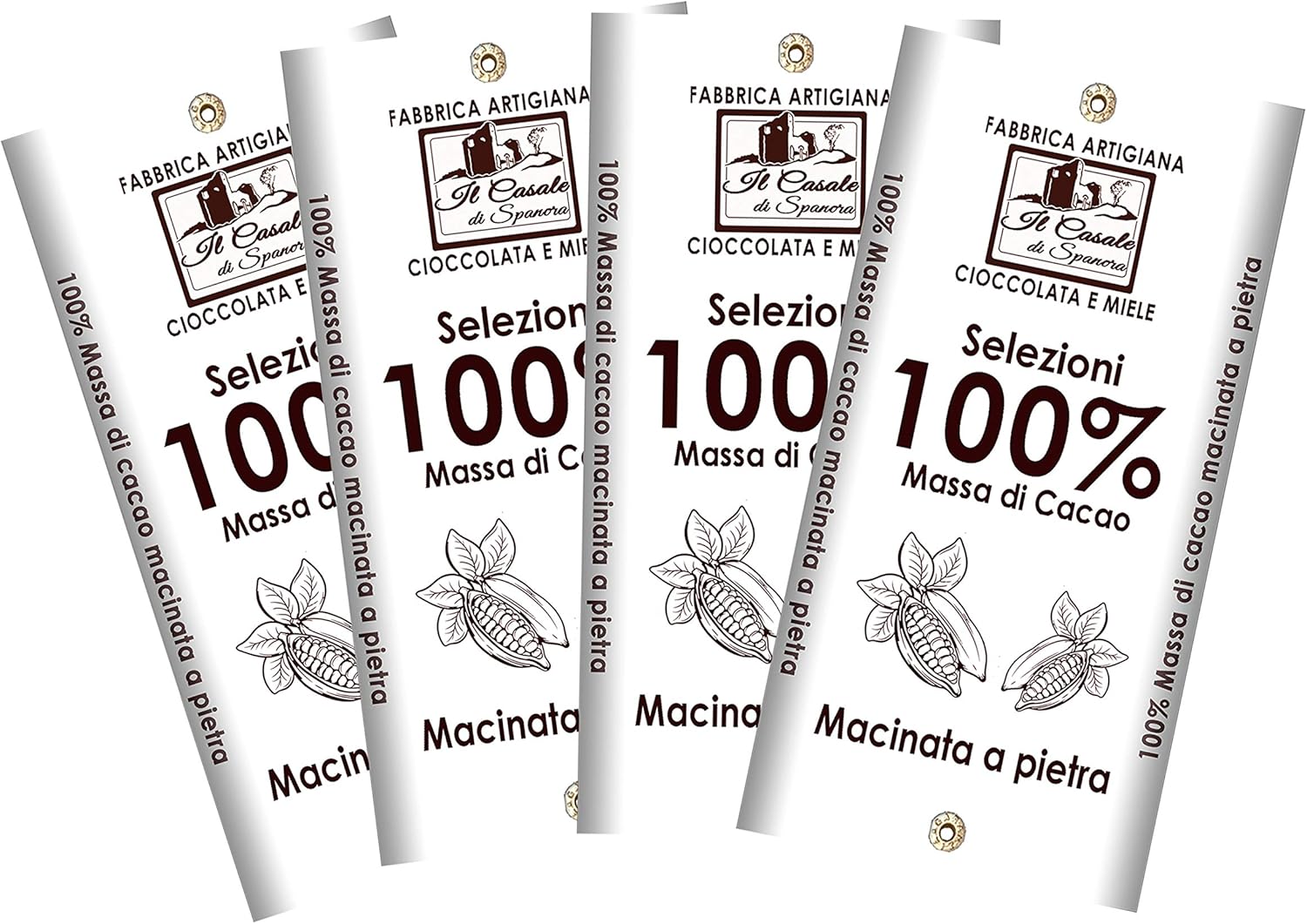 Promo Tavolette Massa di Cacao 100% – 4 × 140 g (560 g) | Macinata a pietra